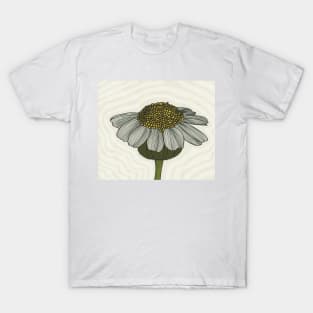 White Flower Line art with background illustration T-Shirt